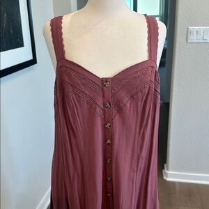 Torrid mauve Button-Down Tank top adjustable straps